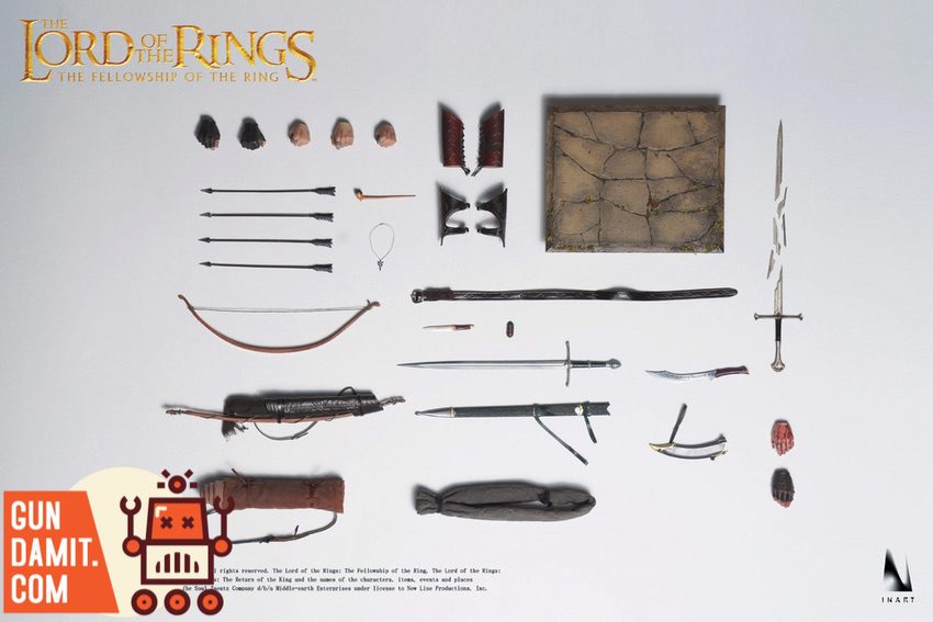 INART 1/6 Lord of the Rings Aragorn II Elessar deluxe version front view with full gear INART 1/6 Lord of the Rings Aragorn II Elessar deluxe version front view with full gear