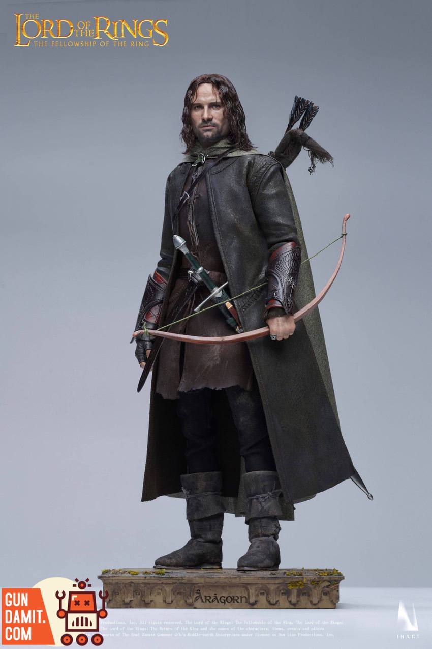 INART 1/6 Aragorn deluxe rear view with bow quiver and cloak draping INART 1/6 Aragorn deluxe rear view with bow quiver and cloak draping