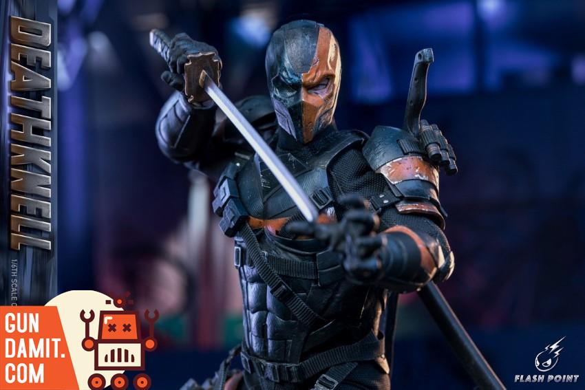 Flash Point DeathBell side profile showing split-face mask and tactical armor suit Flash Point DeathBell side profile showing split-face mask and tactical armor suit