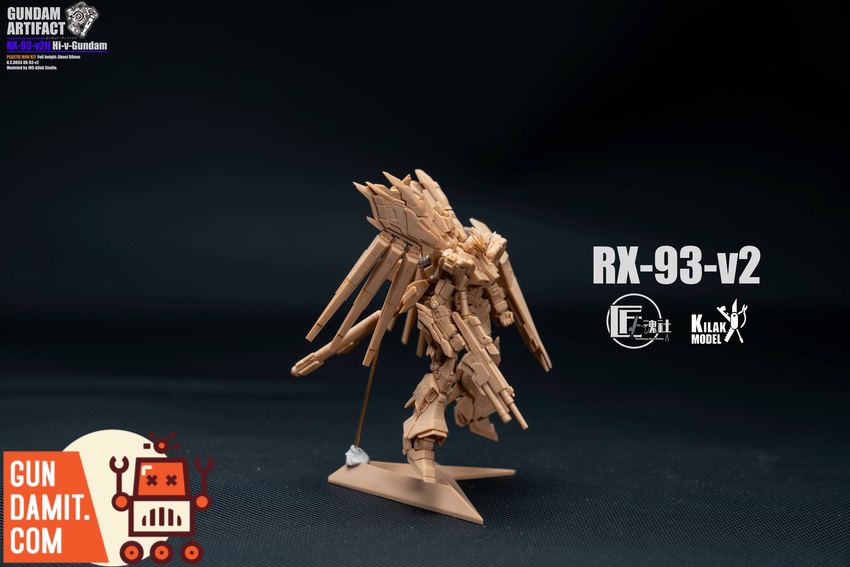 Craftsman Soul Hi-Nu Gundam miniature side profile with fin funnel array deployed Craftsman Soul Hi-Nu Gundam miniature side profile with fin funnel array deployed