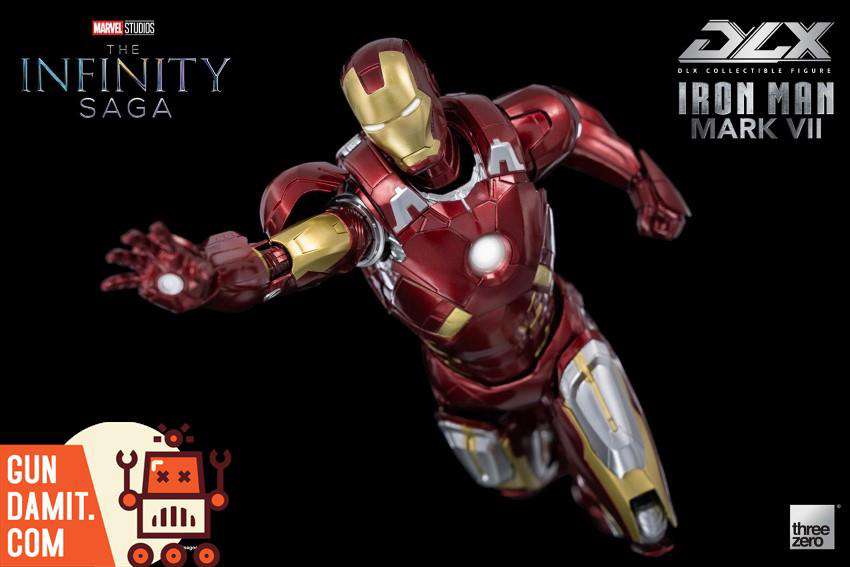 Threezero 1/12 Iron Man Mark 7 action pose with repulsor blast hand Threezero 1/12 Iron Man Mark 7 action pose with repulsor blast hand
