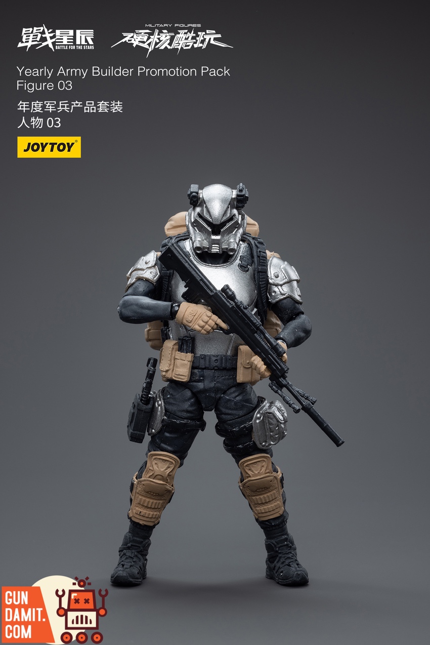 JoyToy Army Builder Figure 03 side profile with combat vest and rifle JoyToy Army Builder Figure 03 side profile with combat vest and rifle