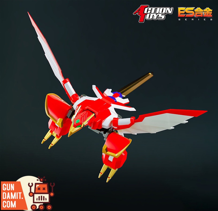Action Toys ES Gokin Raijin Oh phoenix bird mode in red and gold Action Toys ES Gokin Raijin Oh phoenix bird mode in red and gold