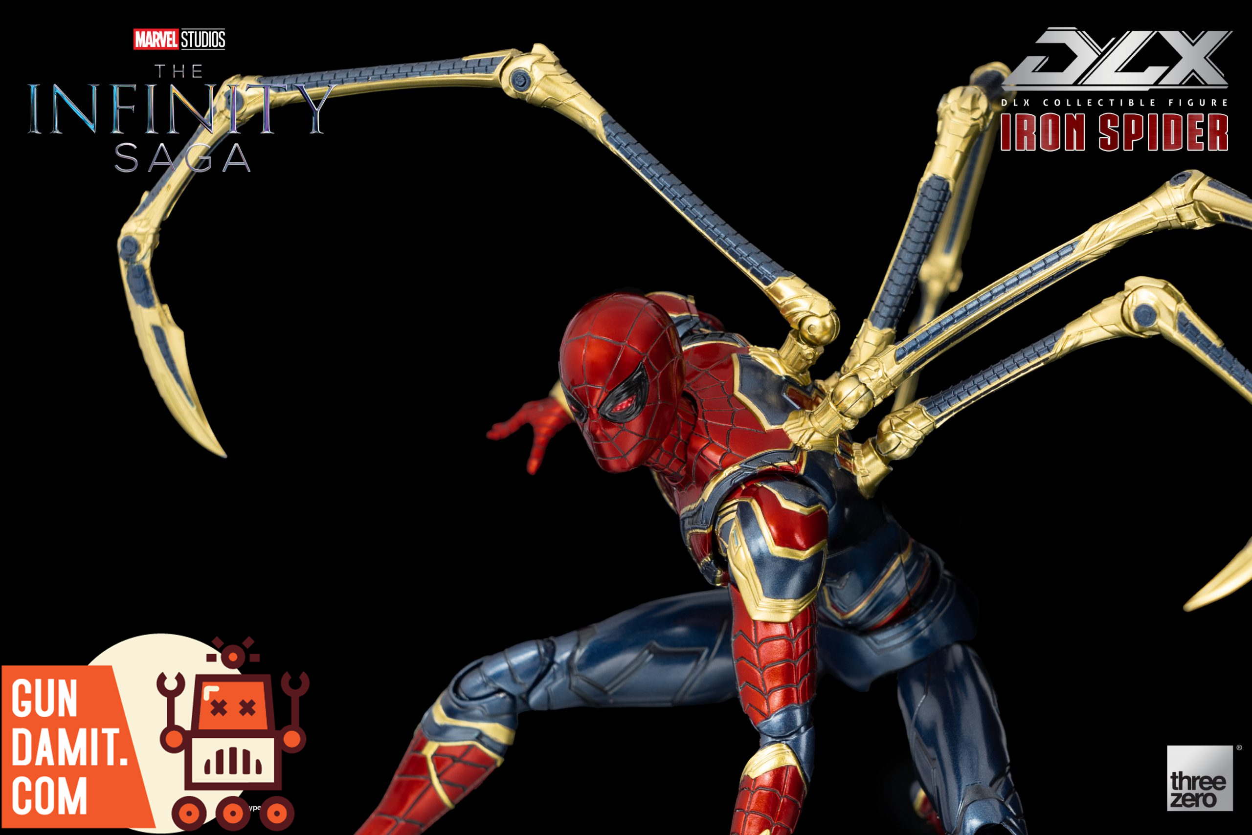 Iron Spider close-up action pose with spider arms extended Iron Spider close-up action pose with spider arms extended