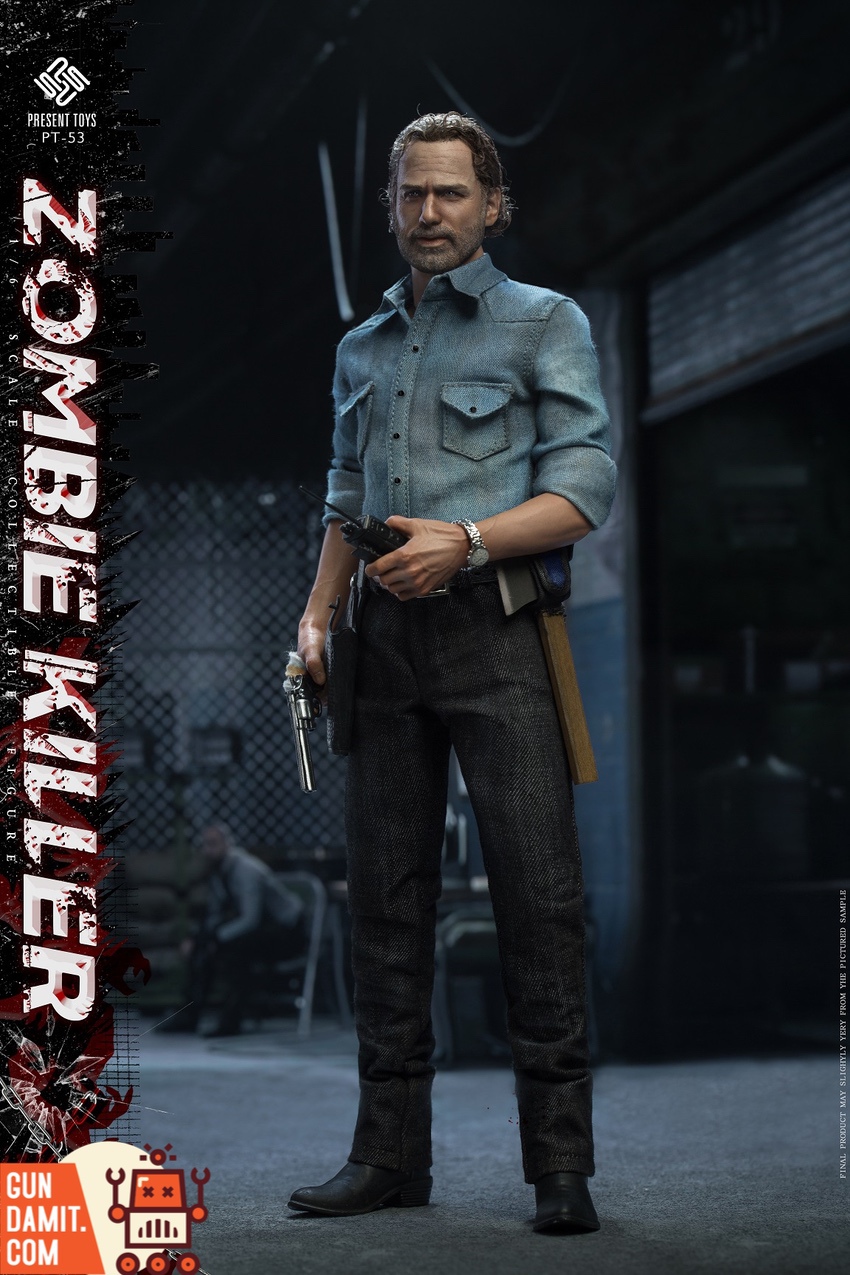Zombie Killer 1/6 figure side angle with belt and holster Zombie Killer 1/6 figure side angle with belt and holster