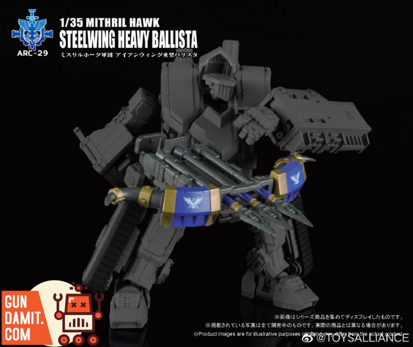 Toys Alliance 1/35 ARC-29 Mithril Hawk Steelwing Heavy Ballista with dual swords and banner Toys Alliance 1/35 ARC-29 Mithril Hawk Steelwing Heavy Ballista with dual swords and banner