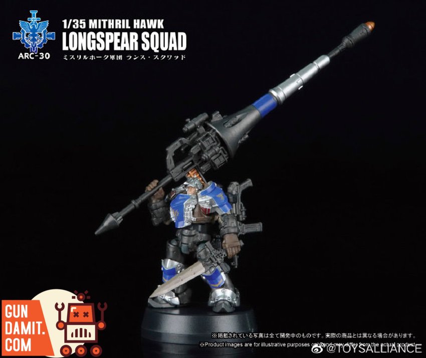 Toys Alliance 1/35 ARC-30 Mithril Hawk Longspear Squad with rocket lance and shield Toys Alliance 1/35 ARC-30 Mithril Hawk Longspear Squad with rocket lance and shield
