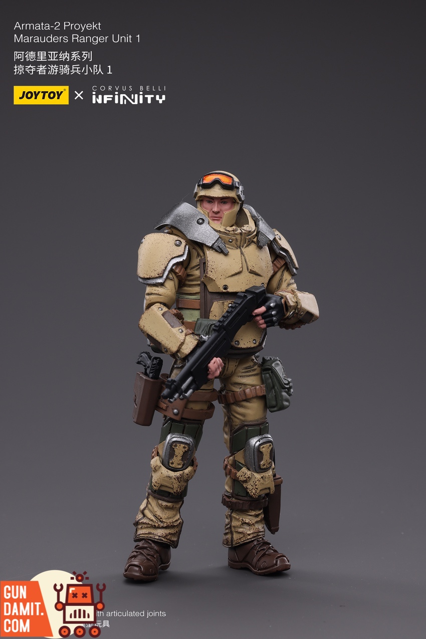 JoyToy 1/18 Infinity Armata-2 Marauders Ranger Unit 1 in desert tan with rifle JoyToy 1/18 Infinity Armata-2 Marauders Ranger Unit 1 in desert tan with rifle