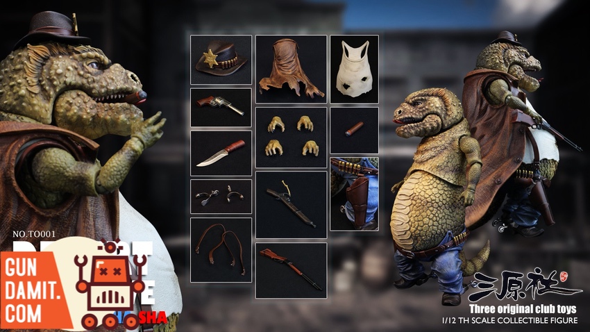 Sanyuan 1/12 Desert Detective Evil Lizard Shasha figure with accessories and weapons layout Sanyuan 1/12 Desert Detective Evil Lizard Shasha figure with accessories and weapons layout