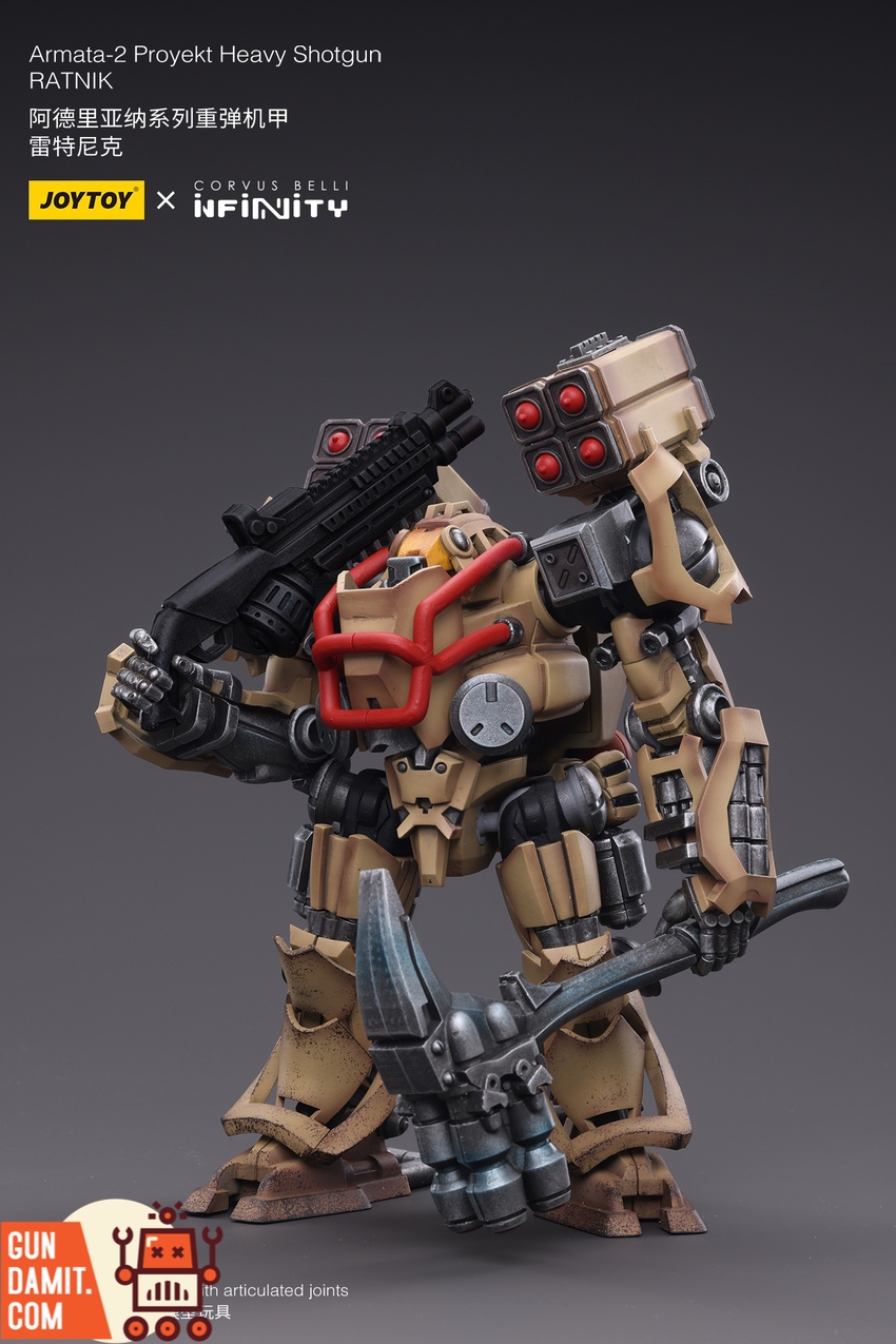 JoyToy 1/18 Infinity Armata-2 Ratnik Heavy Shotgun mecha in tan desert colors JoyToy 1/18 Infinity Armata-2 Ratnik Heavy Shotgun mecha in tan desert colors