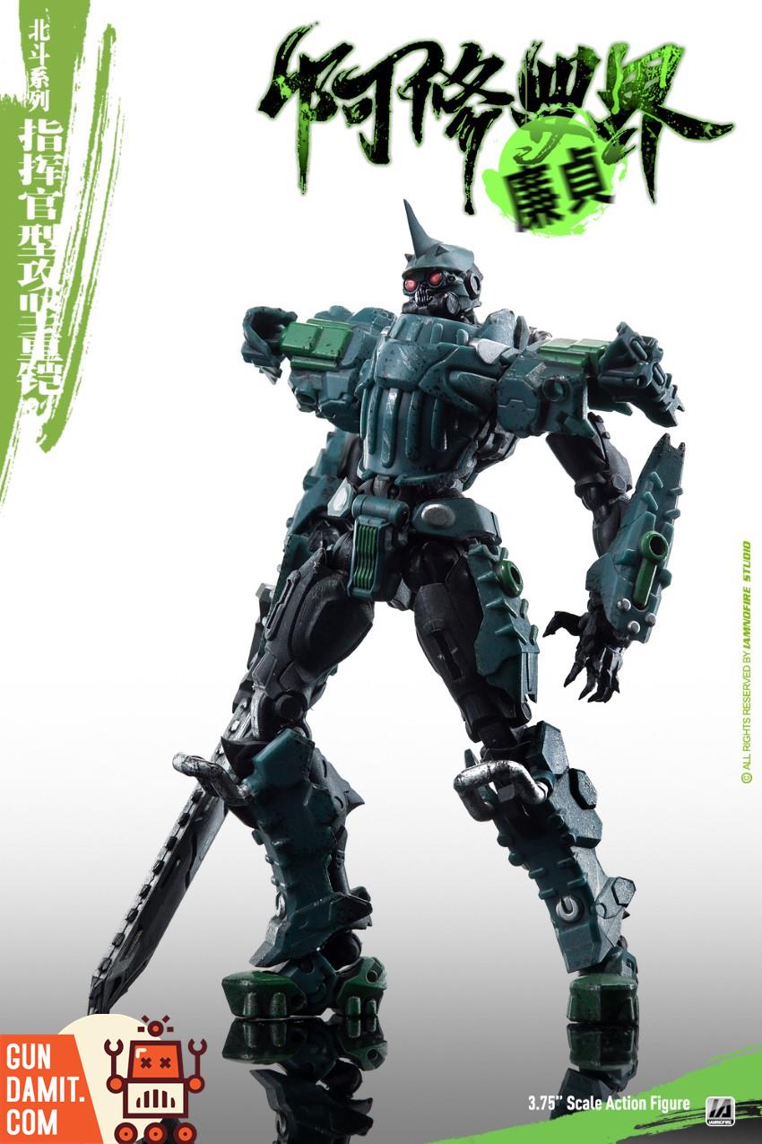 Toyseasy Asura Realm ASR-05 Lian-Zhen green commander mecha standing in forest environment Toyseasy Asura Realm ASR-05 Lian-Zhen green commander mecha standing in forest environment