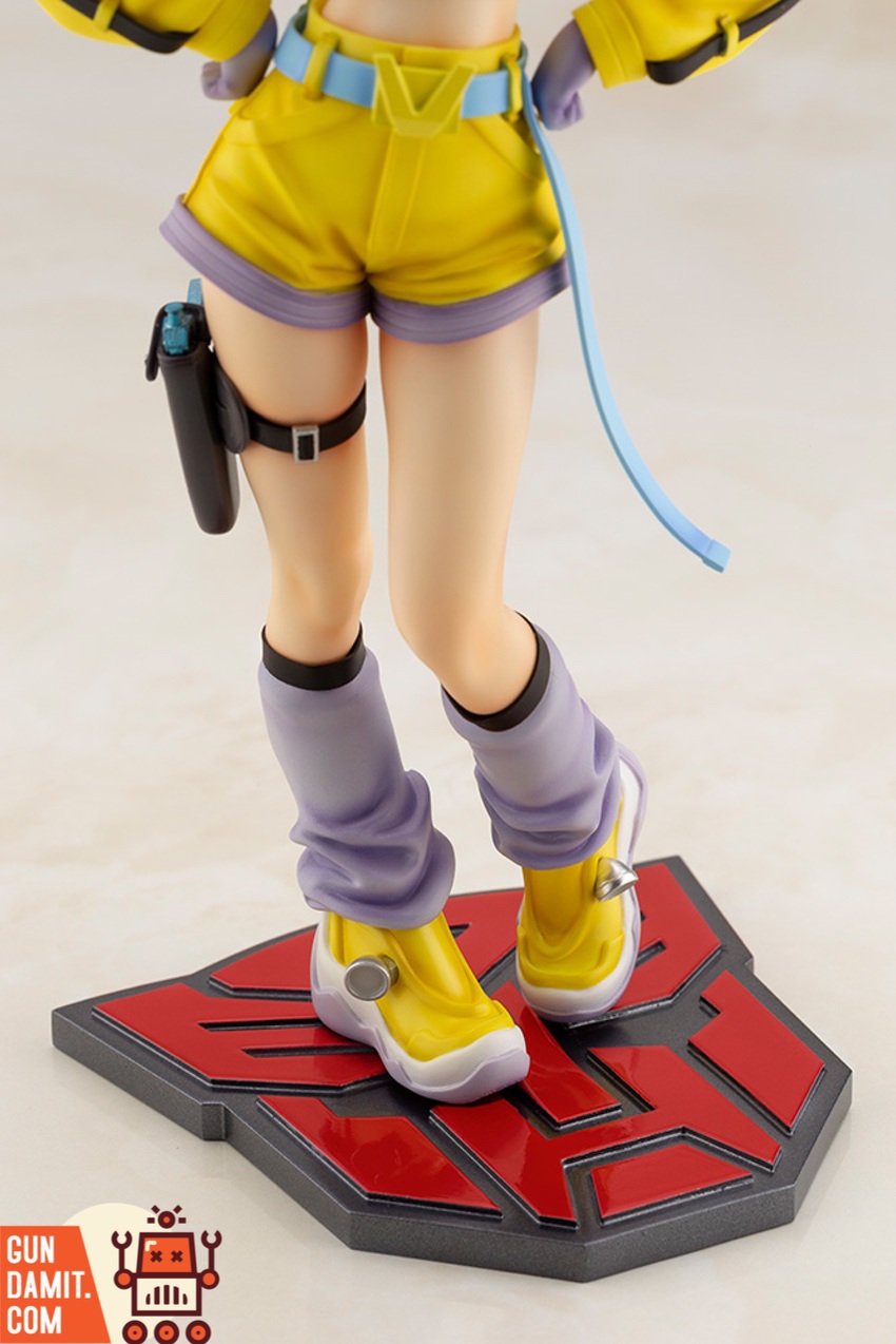 Bishoujo Bumblebee statue close-up of face and hood Bishoujo Bumblebee statue close-up of face and hood