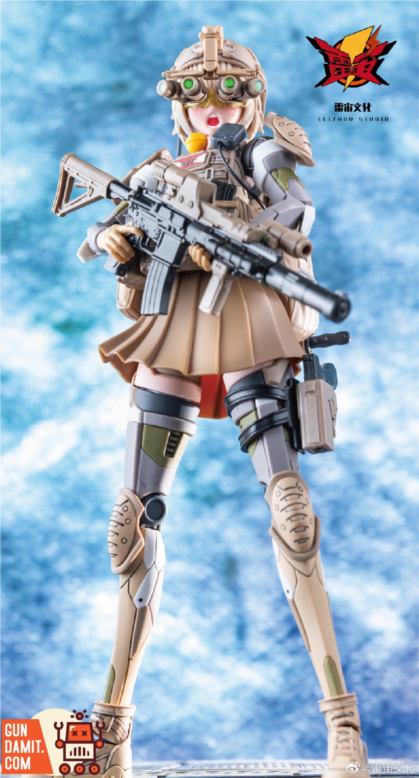 LeiZhou Stapel Saint Asia Warrior standing pose with assault rifle LeiZhou Stapel Saint Asia Warrior standing pose with assault rifle