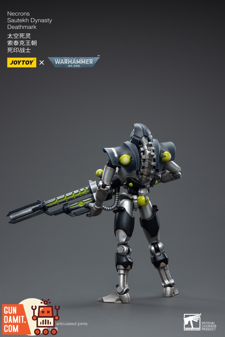 JoyToy Warhammer 40K Sautekh Dynasty Deathmark figure rear view JoyToy Warhammer 40K Sautekh Dynasty Deathmark figure rear view