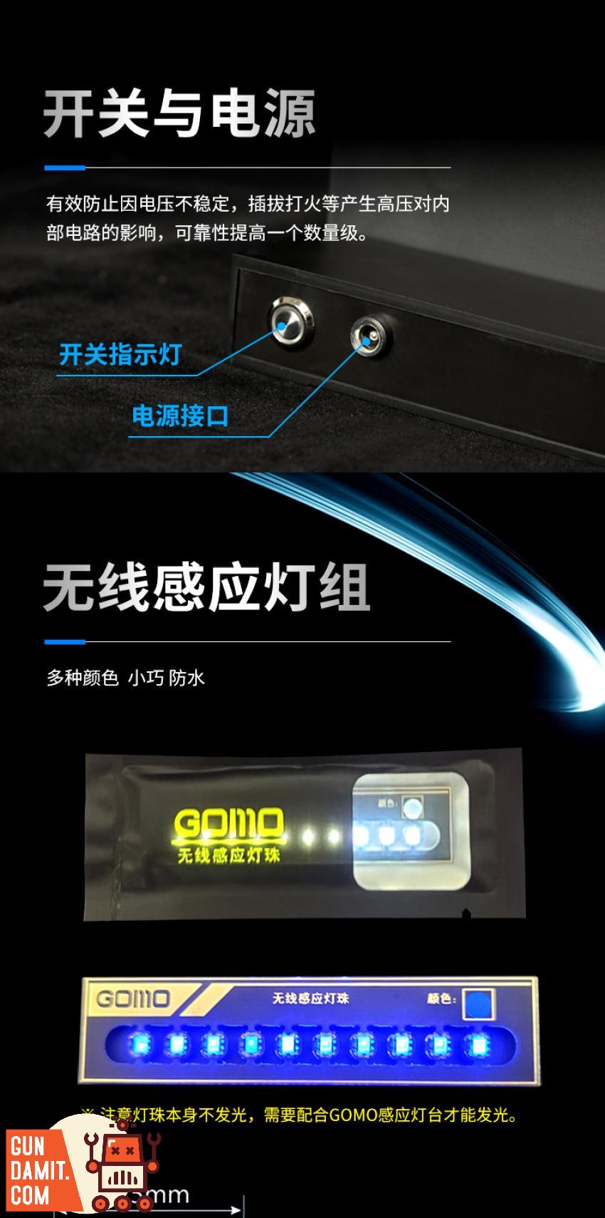 LED display lighting showcasing model kit in dark environment LED display lighting showcasing model kit in dark environment