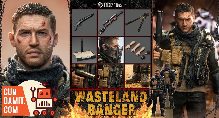 Wasteland Ranger figure close-up showing weathered tactical gear and shotgun Wasteland Ranger figure close-up showing weathered tactical gear and shotgun