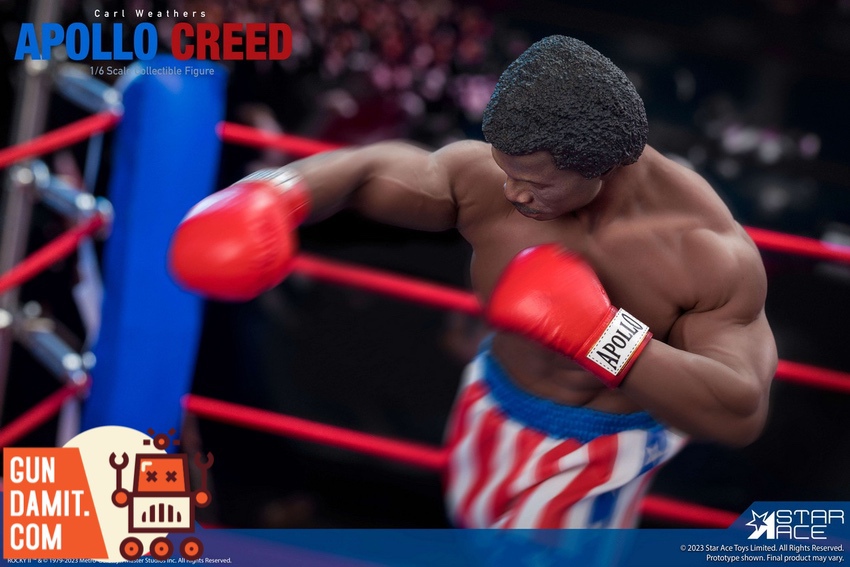 Star Ace Apollo Creed face sculpt Carl Weathers likeness close-up Star Ace Apollo Creed face sculpt Carl Weathers likeness close-up
