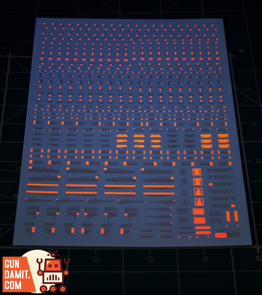 Evolution Studio RB01 fluorescent decals all ten color sheets displayed Evolution Studio RB01 fluorescent decals all ten color sheets displayed