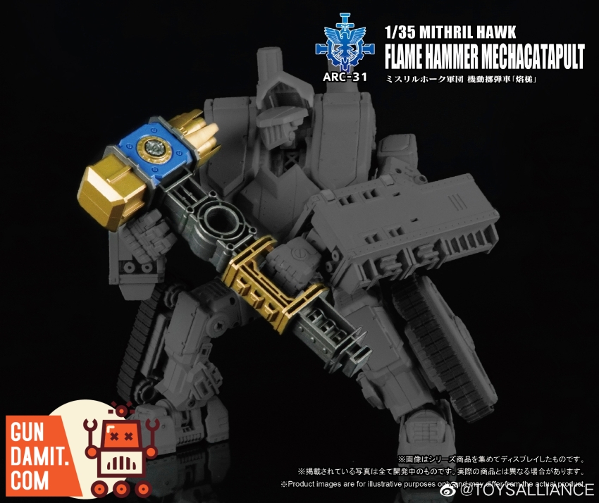 Toys Alliance 1/35 ARC-31 Mithril Hawk Flame Hammer Mecha Catapult with cannon arm Toys Alliance 1/35 ARC-31 Mithril Hawk Flame Hammer Mecha Catapult with cannon arm