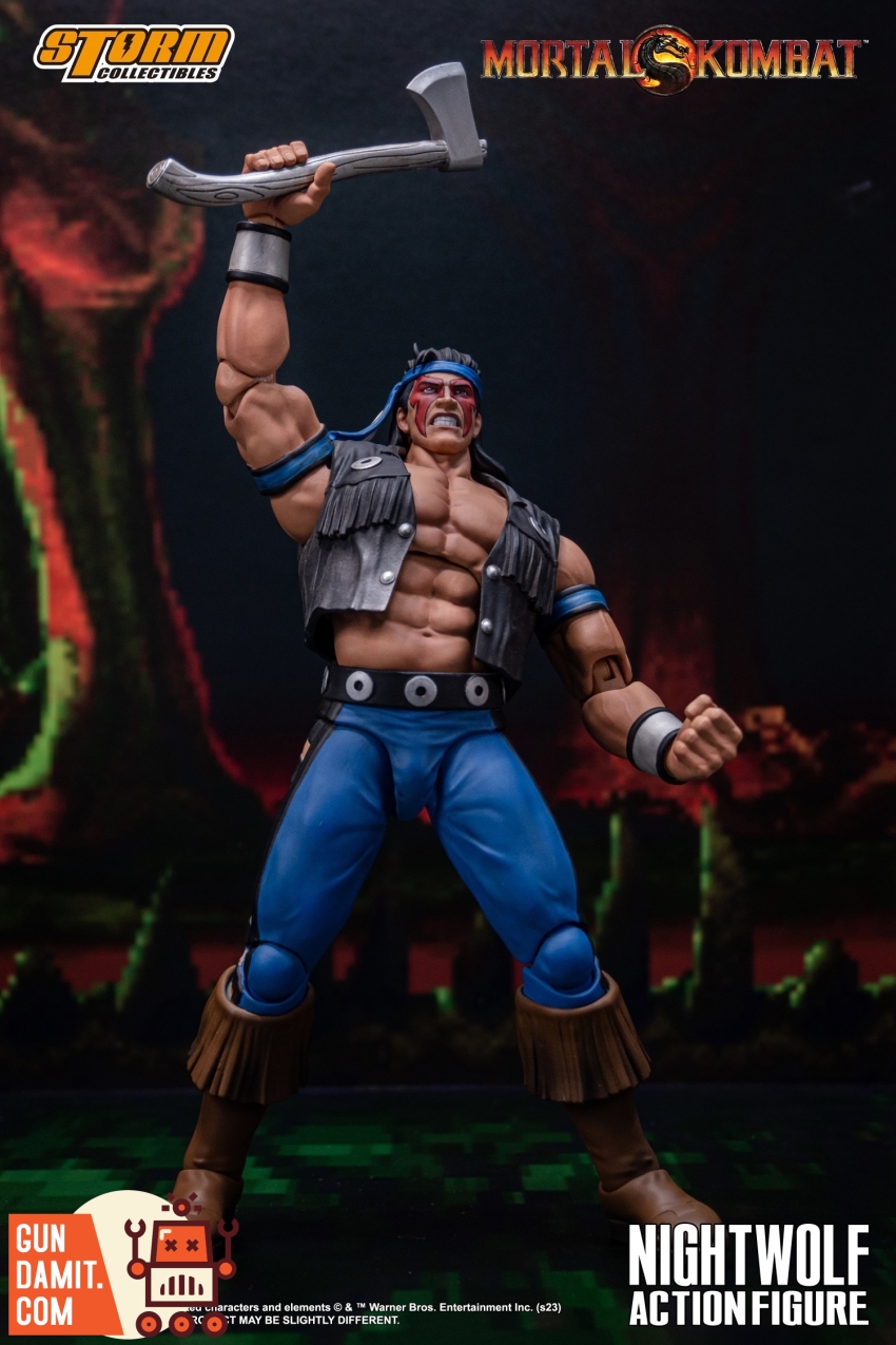 Mortal Kombat Nightwolf Storm Collectibles figure muscular torso detail Mortal Kombat Nightwolf Storm Collectibles figure muscular torso detail