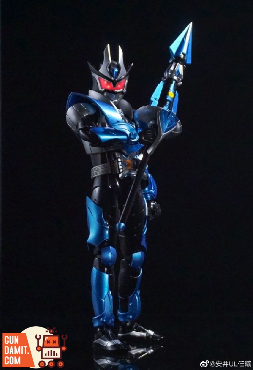 Lava Tsunami Armor figure holding spear with energy effects Lava Tsunami Armor figure holding spear with energy effects