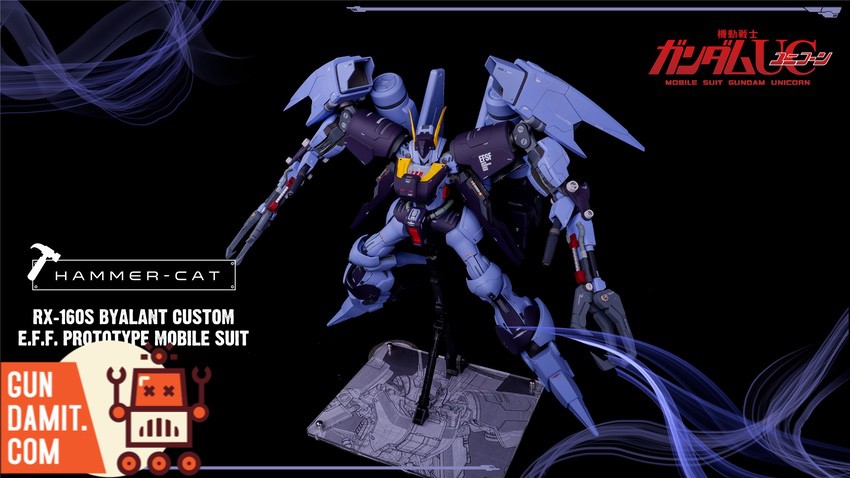 Hammer Cat RX-160S Byalant Custom GK dynamic flying pose on action base Hammer Cat RX-160S Byalant Custom GK dynamic flying pose on action base