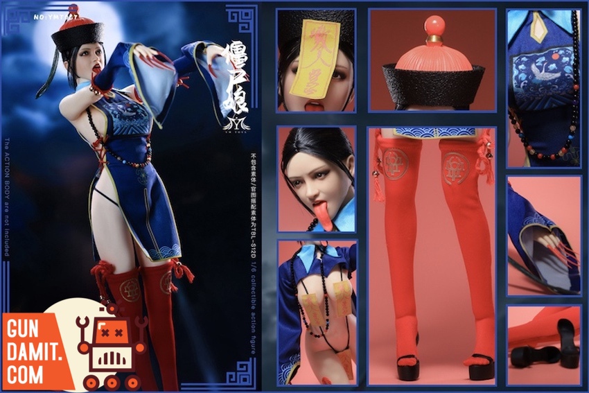 YMToys YMT067 Zombie Girl jiangshi outfit with head sculpt and accessory collage YMToys YMT067 Zombie Girl jiangshi outfit with head sculpt and accessory collage