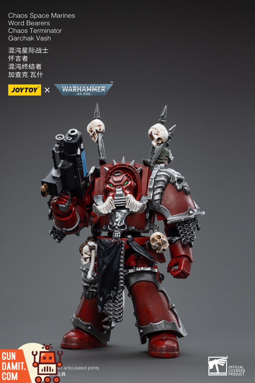 Chaos Terminator Garchak Vash alternate pose with weapon raised Chaos Terminator Garchak Vash alternate pose with weapon raised