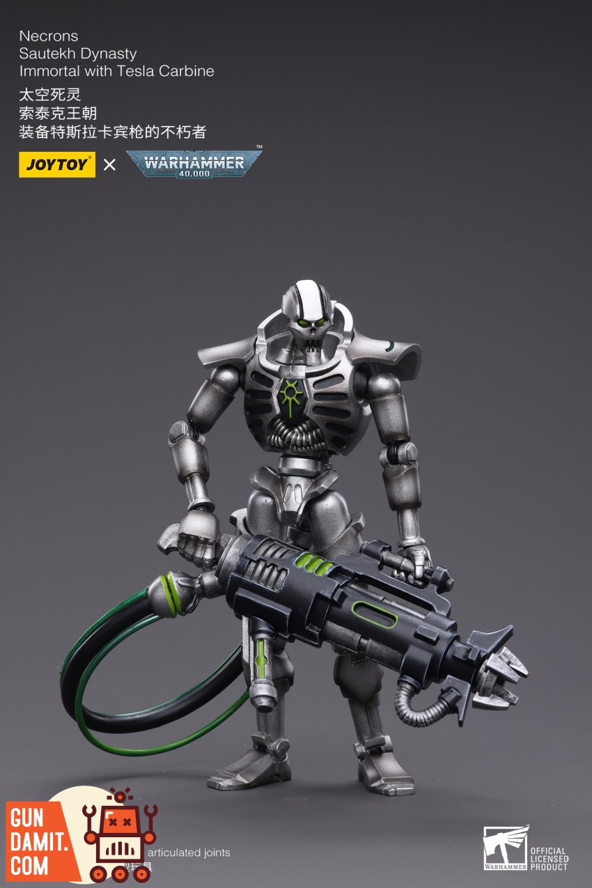 JoyToy 1/18 Necrons Sautekh Dynasty Immortal Tesla Carbine dynamic pose JoyToy 1/18 Necrons Sautekh Dynasty Immortal Tesla Carbine dynamic pose