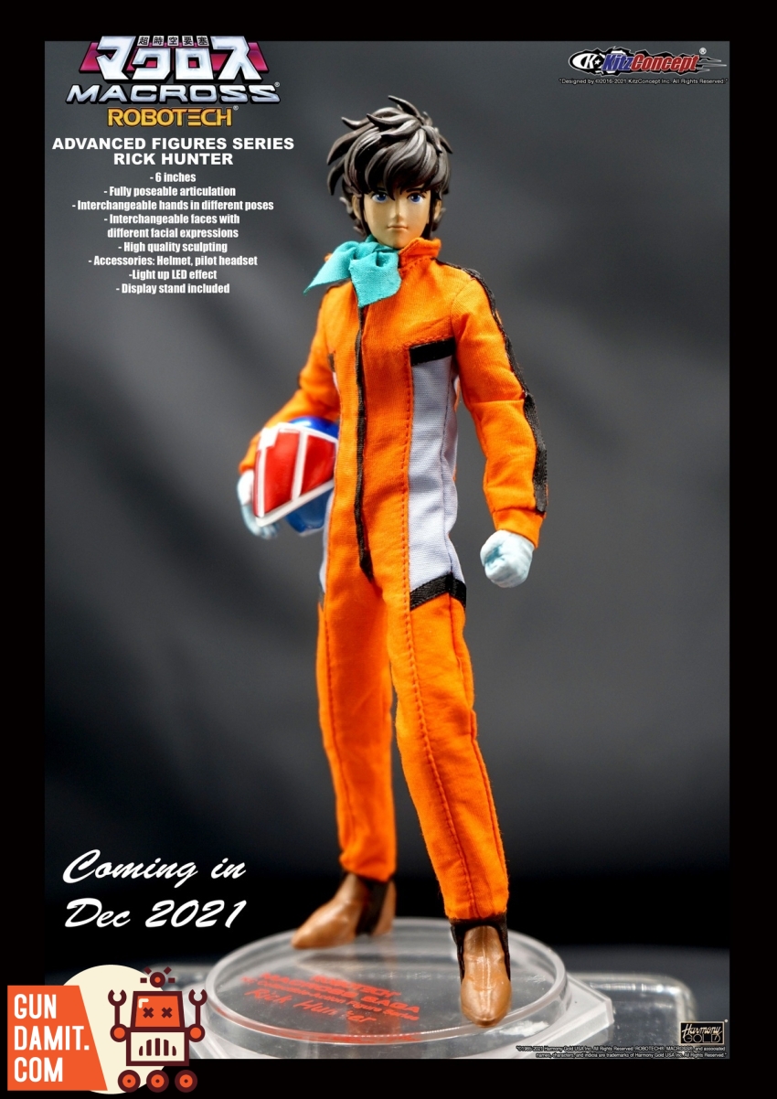 KitzConcept KC925 Macross Rick Hunter 1/12 figure in orange pilot suit with helmet KitzConcept KC925 Macross Rick Hunter 1/12 figure in orange pilot suit with helmet