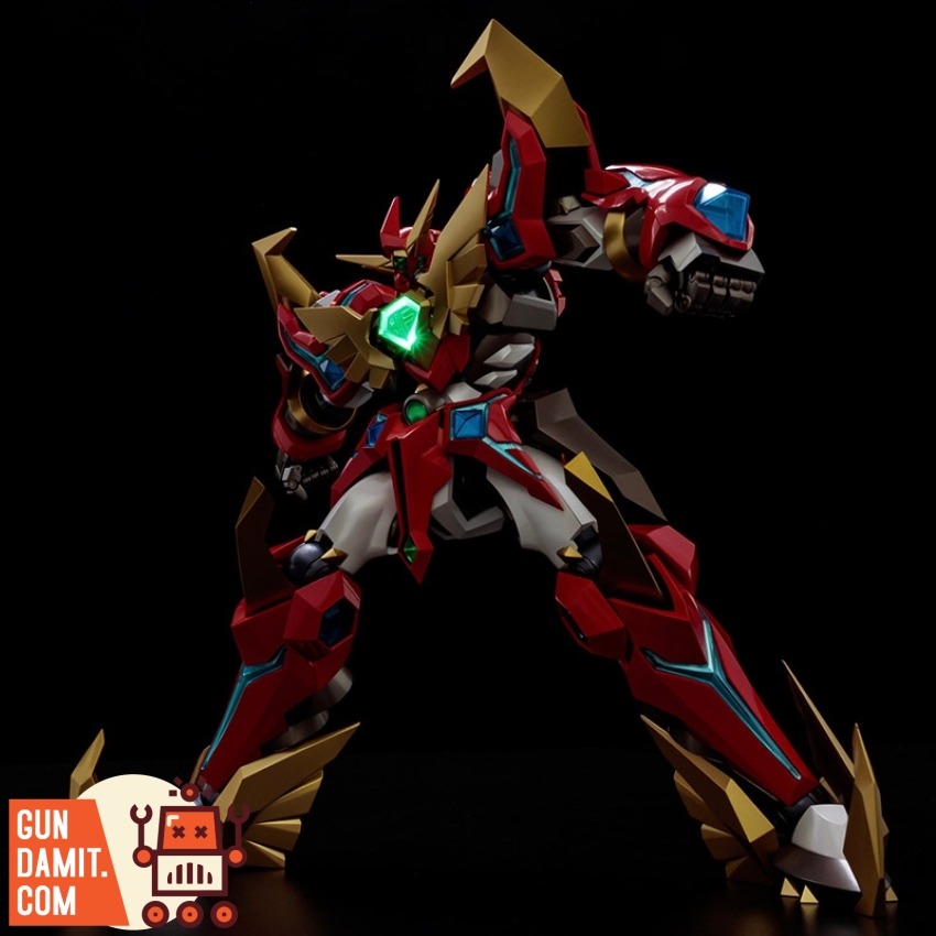 Sentinel Riobot Compatible Kaiser Super Robot Wars red and gold mecha punching pose Sentinel Riobot Compatible Kaiser Super Robot Wars red and gold mecha punching pose