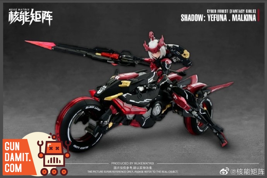 Yefuna riding motorcycle in action pose wielding red lance weapon Yefuna riding motorcycle in action pose wielding red lance weapon
