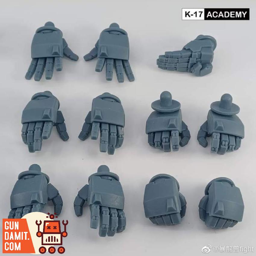 K-17 Academy replacement hands set for GaoGaiGar showing 9 different hand poses K-17 Academy replacement hands set for GaoGaiGar showing 9 different hand poses
