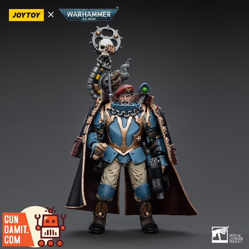 JoyToy 1/18 Warhammer 40K Tempestus Scions Tempestor Prime with command staff and cape JoyToy 1/18 Warhammer 40K Tempestus Scions Tempestor Prime with command staff and cape