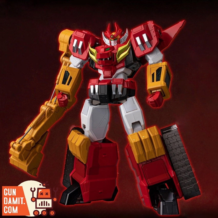 Sentinel Metamor-Force Power Dagwon red and gold super robot full body front view Sentinel Metamor-Force Power Dagwon red and gold super robot full body front view