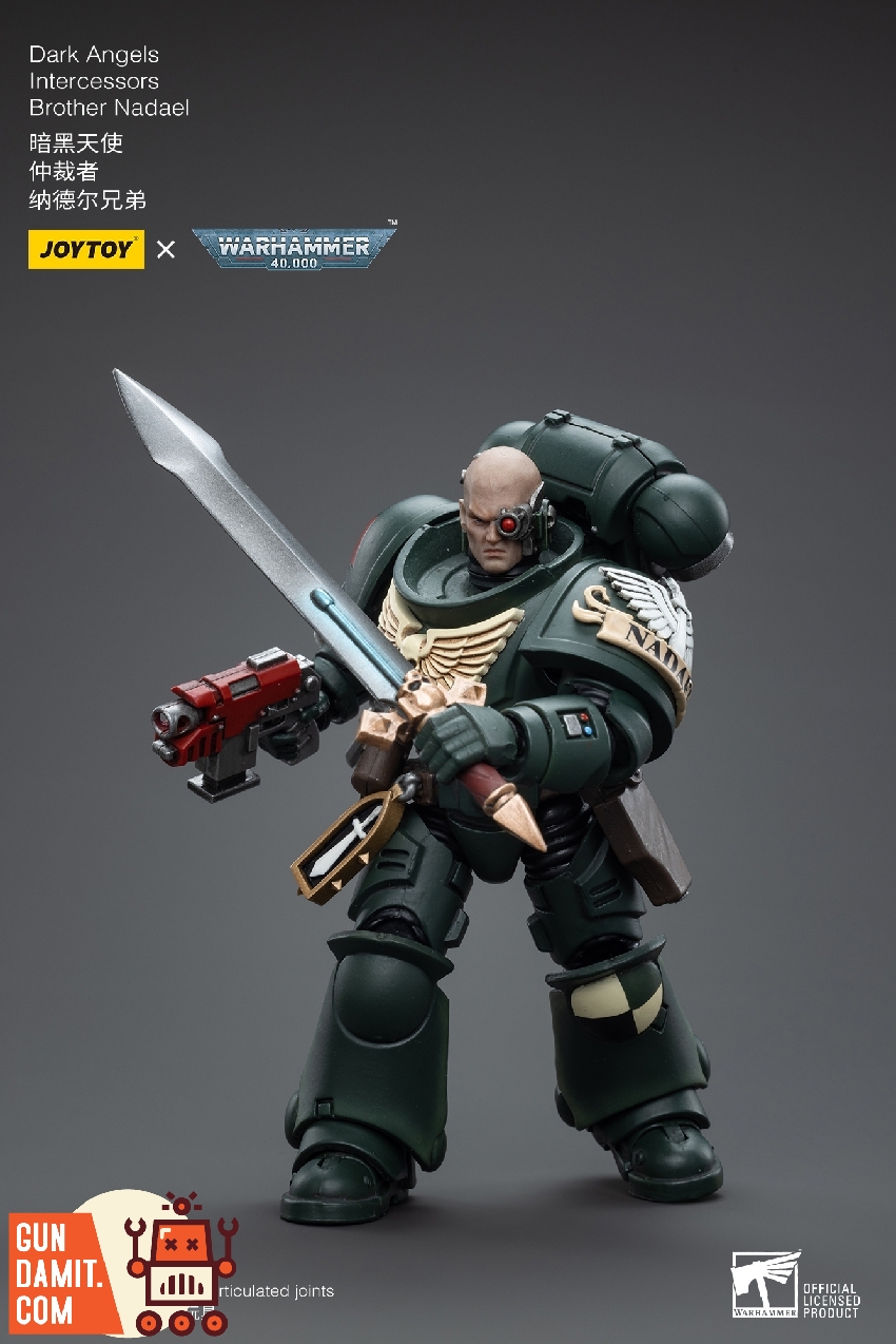 JoyToy Brother Nadael rear view with Dark Angels chapter markings JoyToy Brother Nadael rear view with Dark Angels chapter markings