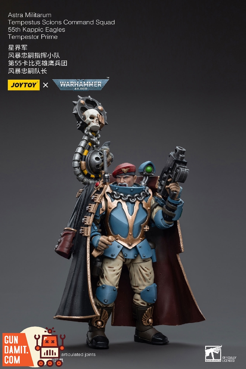 Tempestor Prime 55th Kappic Eagles figure with blue carapace armor and beret Tempestor Prime 55th Kappic Eagles figure with blue carapace armor and beret