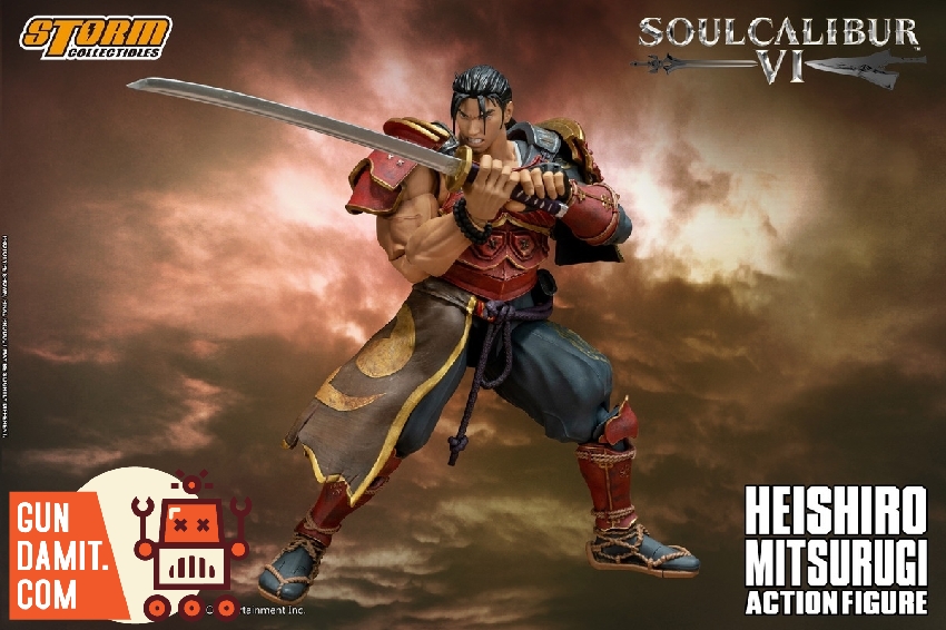 SoulCalibur VI Mitsurugi action figure in dynamic sword attack pose SoulCalibur VI Mitsurugi action figure in dynamic sword attack pose