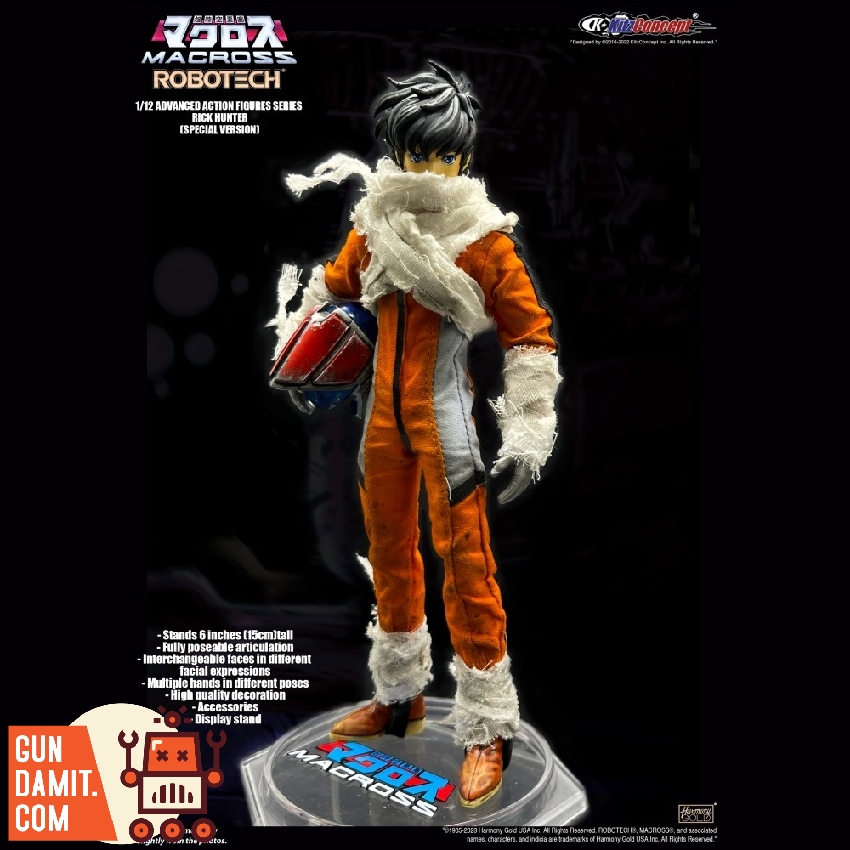 KitzConcept 1/12 Rick Hunter Special Version Robotech Macross action figure with helmet and scarf KitzConcept 1/12 Rick Hunter Special Version Robotech Macross action figure with helmet and scarf