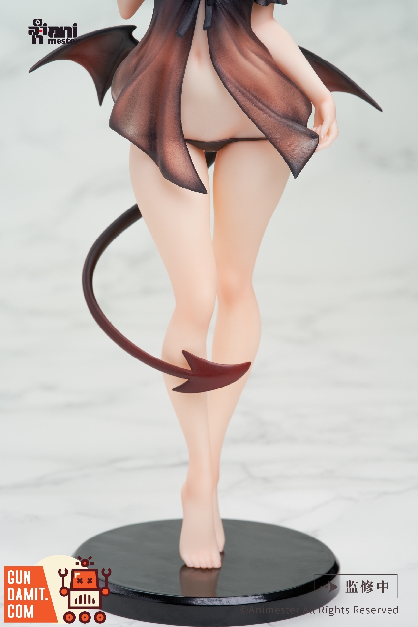 Animester Little Devil Lilith anime figure on round black display base Animester Little Devil Lilith anime figure on round black display base