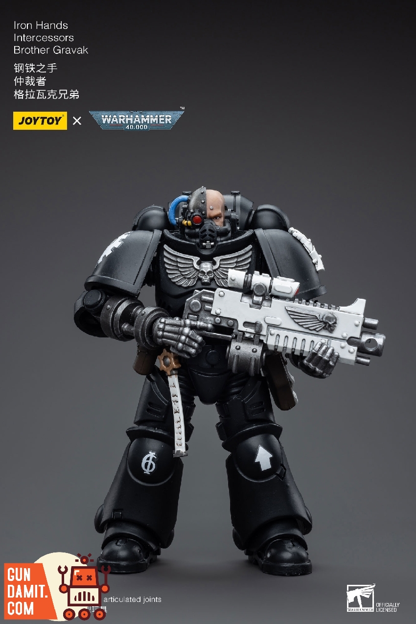 1/18 Iron Hands Intercessors Brother Gravak full figure display 1/18 Iron Hands Intercessors Brother Gravak full figure display