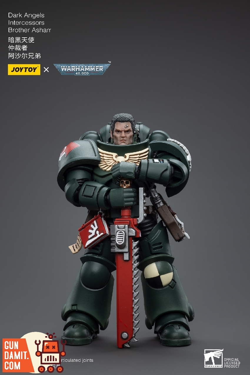 Brother Asharr Dark Angels figure close-up showing helmet and armor detail Brother Asharr Dark Angels figure close-up showing helmet and armor detail