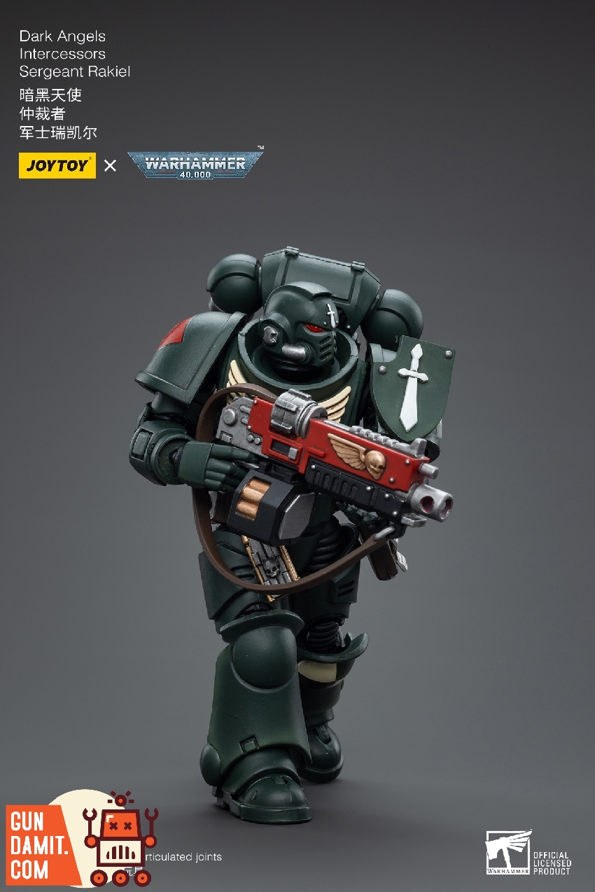 Dark Angels Sergeant Rakiel dynamic combat pose Dark Angels Sergeant Rakiel dynamic combat pose