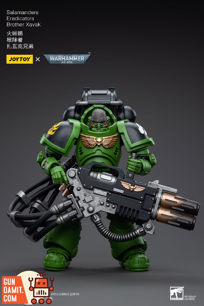 JoyToy 1/18 WH40K Salamanders Eradicators Brother Xavak standing with multi-melta weapon JoyToy 1/18 WH40K Salamanders Eradicators Brother Xavak standing with multi-melta weapon