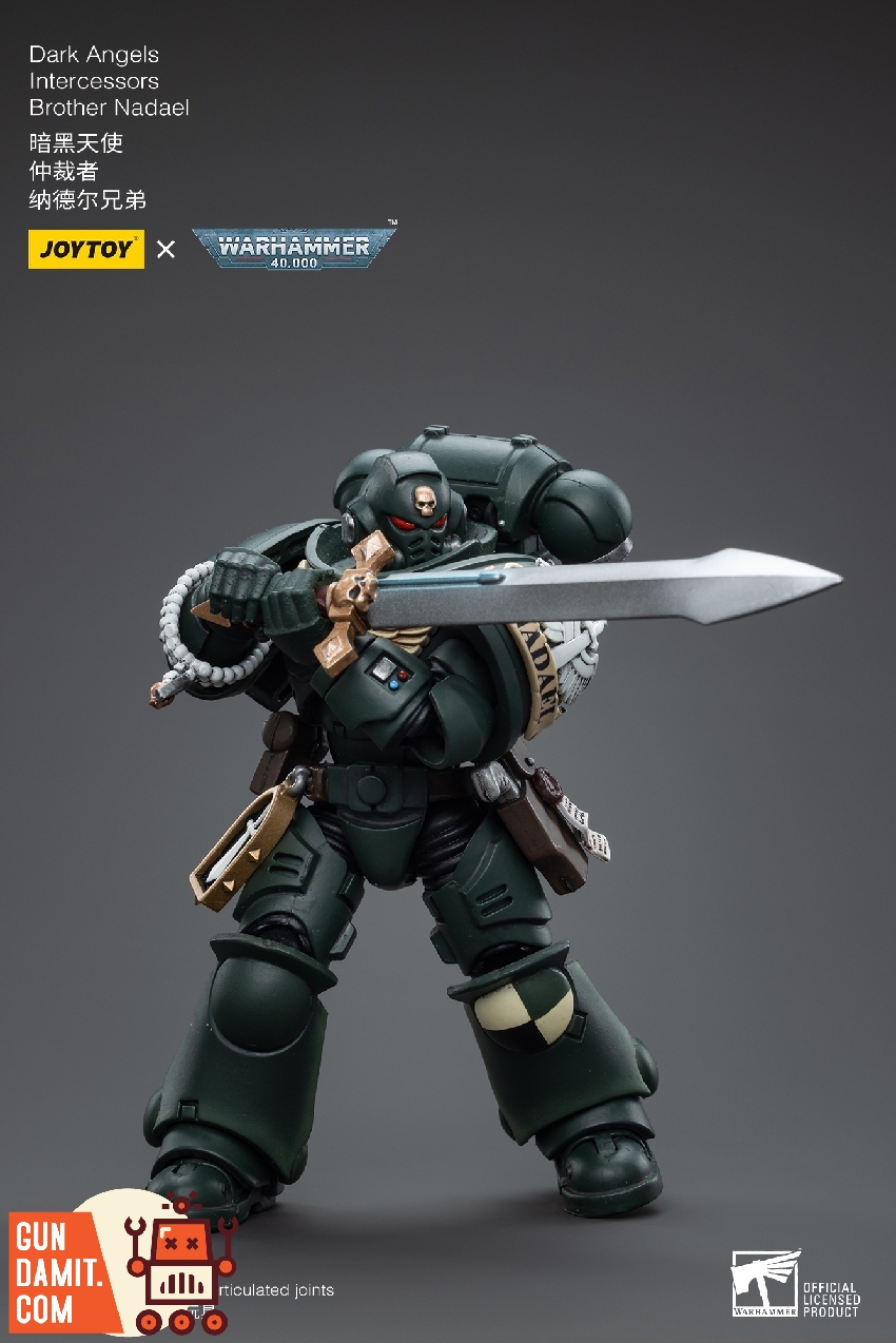 Dark Angels Intercessors Brother Nadael action pose with weapon Dark Angels Intercessors Brother Nadael action pose with weapon