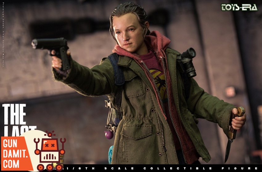 Toys Era Last Hope companion figure holding sniper rifle in brown jacket Toys Era Last Hope companion figure holding sniper rifle in brown jacket