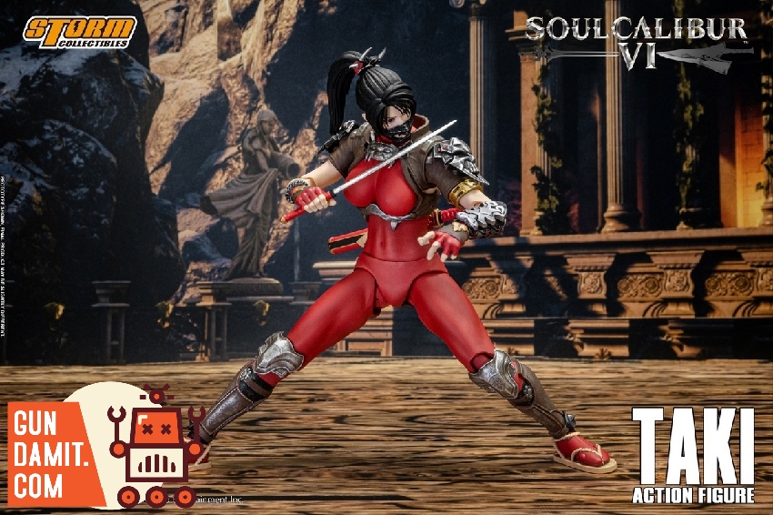Storm Collectibles Taki Soulcalibur figure showing interchangeable accessories Storm Collectibles Taki Soulcalibur figure showing interchangeable accessories