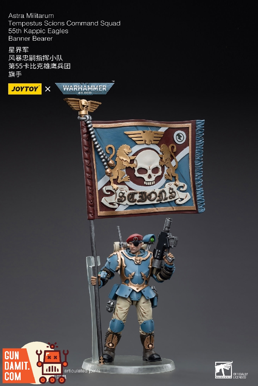 1/18 Tempestus Scions Banner Bearer full figure display on base 1/18 Tempestus Scions Banner Bearer full figure display on base