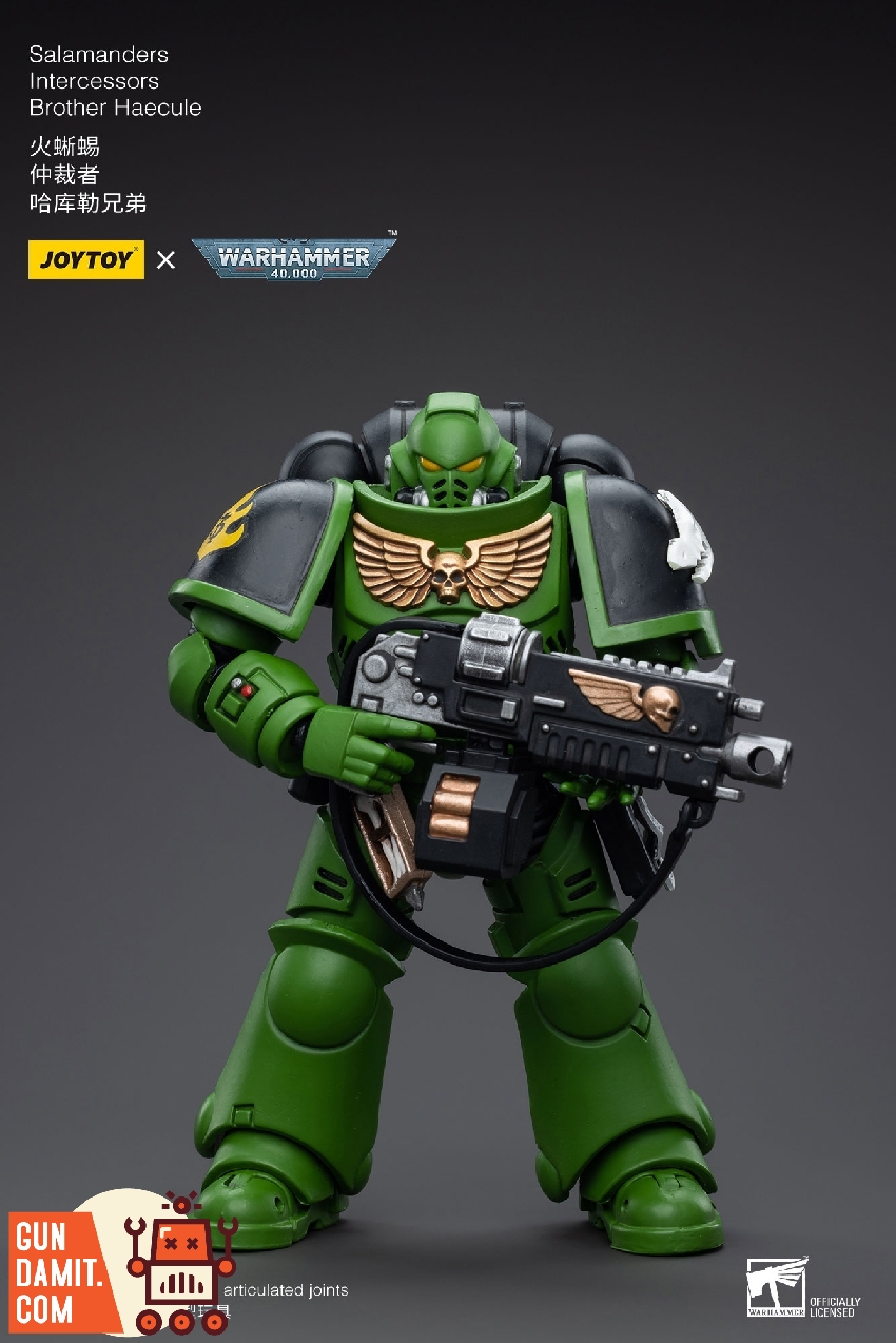 JoyToy 1/18 Warhammer 40K Salamanders Intercessors Brother Haecule with bolt rifle JoyToy 1/18 Warhammer 40K Salamanders Intercessors Brother Haecule with bolt rifle