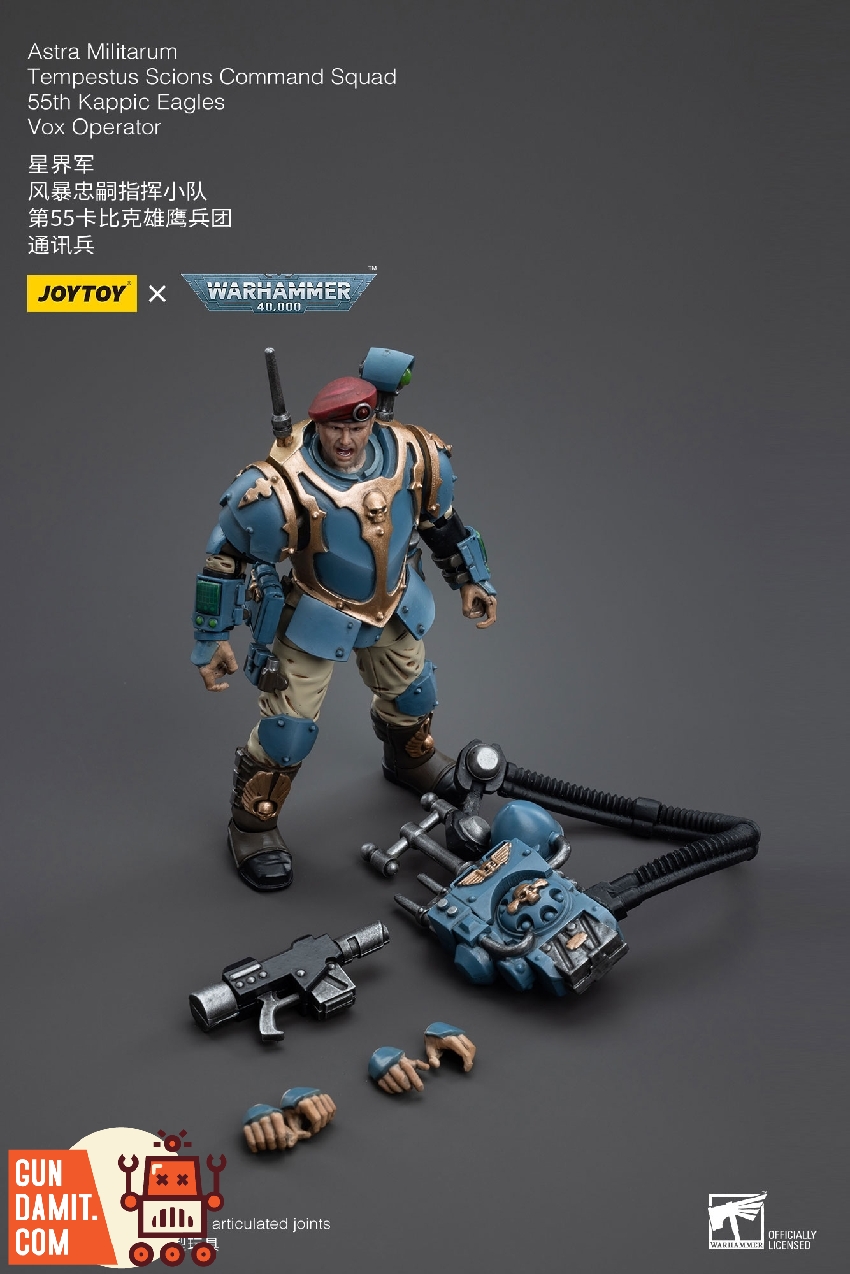 JoyToy WH40K Tempestus Scions command squad Vox Operator front view JoyToy WH40K Tempestus Scions command squad Vox Operator front view